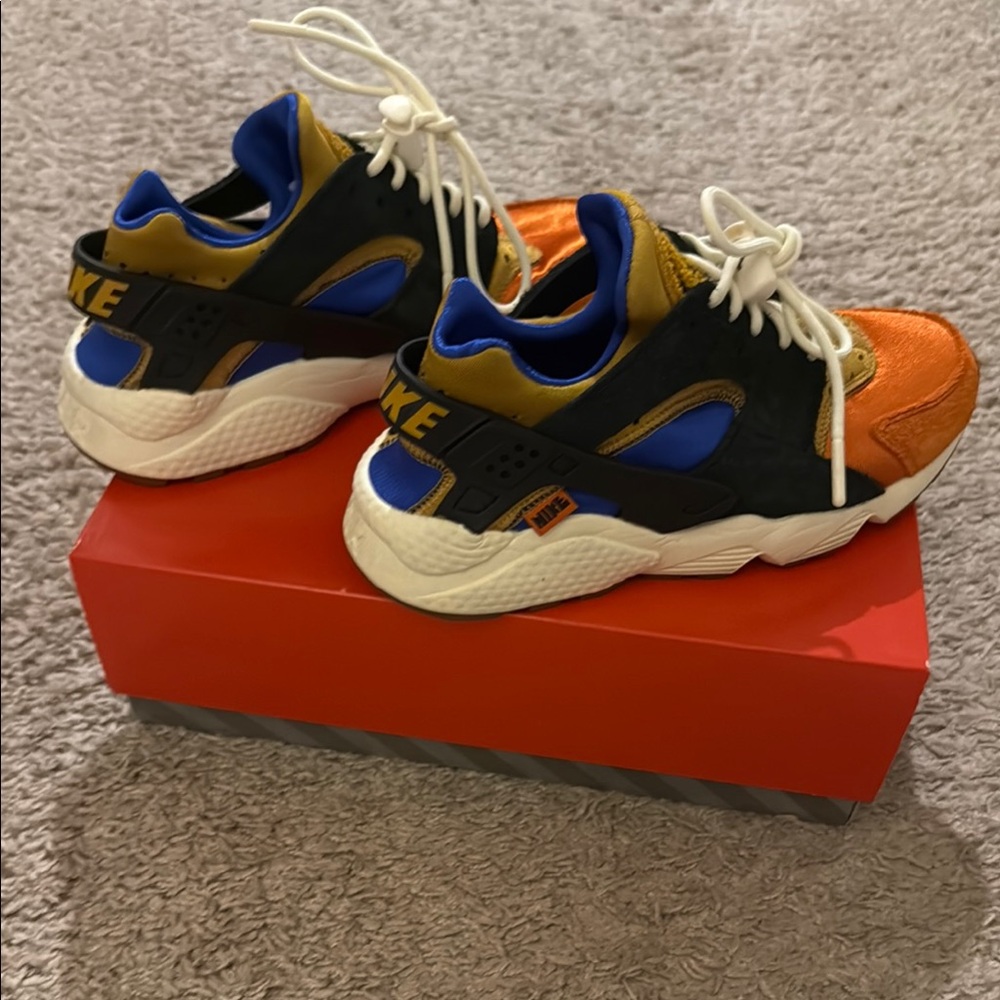 Nike Orange and Blue Sneakers Athletic Silhouette